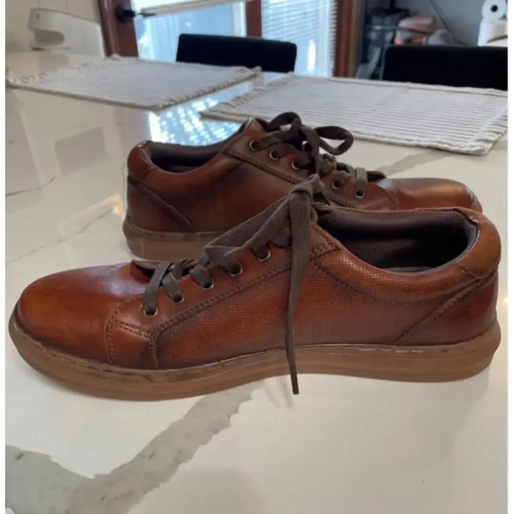 Arkbird Original Oxford Shoe Brown Leather Lace Up Mens Size 9 Low Top Sneaker‎